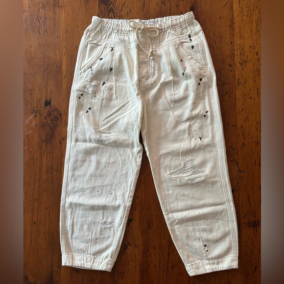 Free People Cream Cropped Pants - Picture 1 of 4